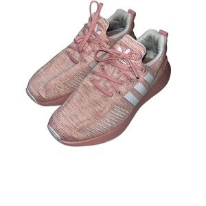 Adidas Swift Run 22 J Pink White Kids Sneakers Size 5 Athletic Running Shoes